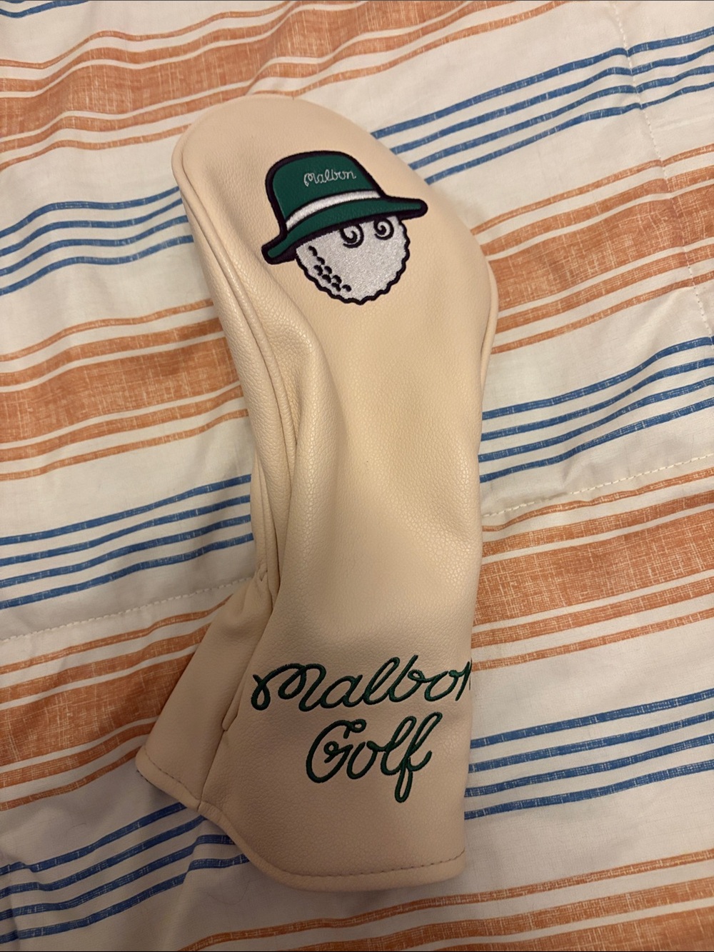 Malbon Cream/Green Writing Driver Head Cover